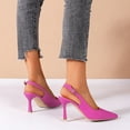 thumbnail image 5 of ZTTD Ladies Fashion Solid Color Leather Pointed Shallow Buckle Thin High Heeled Sandals Hot Pink, 5 of 7