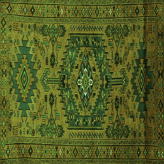 Ahgly Company Indoor Square Persian Green Traditional Area Rugs, 4' Square