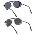 thumbnail image 3 of Gafas de sol RONSOU estilo steampunk vintage redondas UV400, 3 of 4