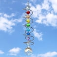 thumbnail image 4 of Atrapasueños giratorios de viento con cola en espiral, atrapasueños de cristal con siete cuentas de chakras, colgante de ventana para interior y hogar, 4 of 5