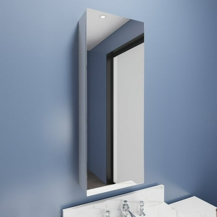 Rim 12x32 Inch Aluminum Medicine Cabinet Single Mirror Storage Rust Resistant