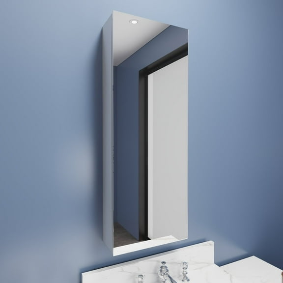 Rim 12x32 Inch Aluminum Medicine Cabinet Single Mirror Storage Rust Resistant