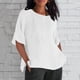 thumbnail image 1 of mfyjkho Tops Y Blusas Para Mujer, Blusa Holgada De Cuello Redondo De Color Liso Para Mujer, Camisa Informal De Media Manga Para El Trabajo, Túnica Tops Para Mujer L, 1 of 4