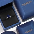 thumbnail image 5 of Gem Stone King 2.45 Cttw PT900 Platinum 900 Blue Sapphire Engagement Ring for Women | Emerald Cut 9X7MM | Gemstone Birthstone | Wedding Anniversary Promise Ring for Women | Size 5,6,7,8,9, 5 of 6