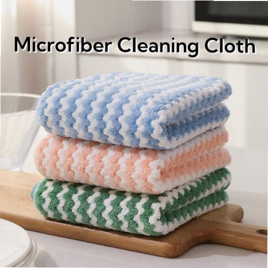 10pcs Microfiber Kitchen Cloths, reusable & washable, multipurpose for dishes, sinks, pots, pans, furniture. Random colors.