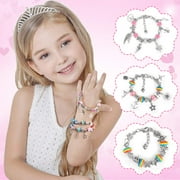 Jewellery Charm Bracelet Set for Kids Girls, Toys for 6-10 Year Old Girls Jewellery Boxes Birthday Gift for Kid Girl Age 7 8 9 10 Kids Arts and Crafts Present for 6-12 Year Old Girl Child