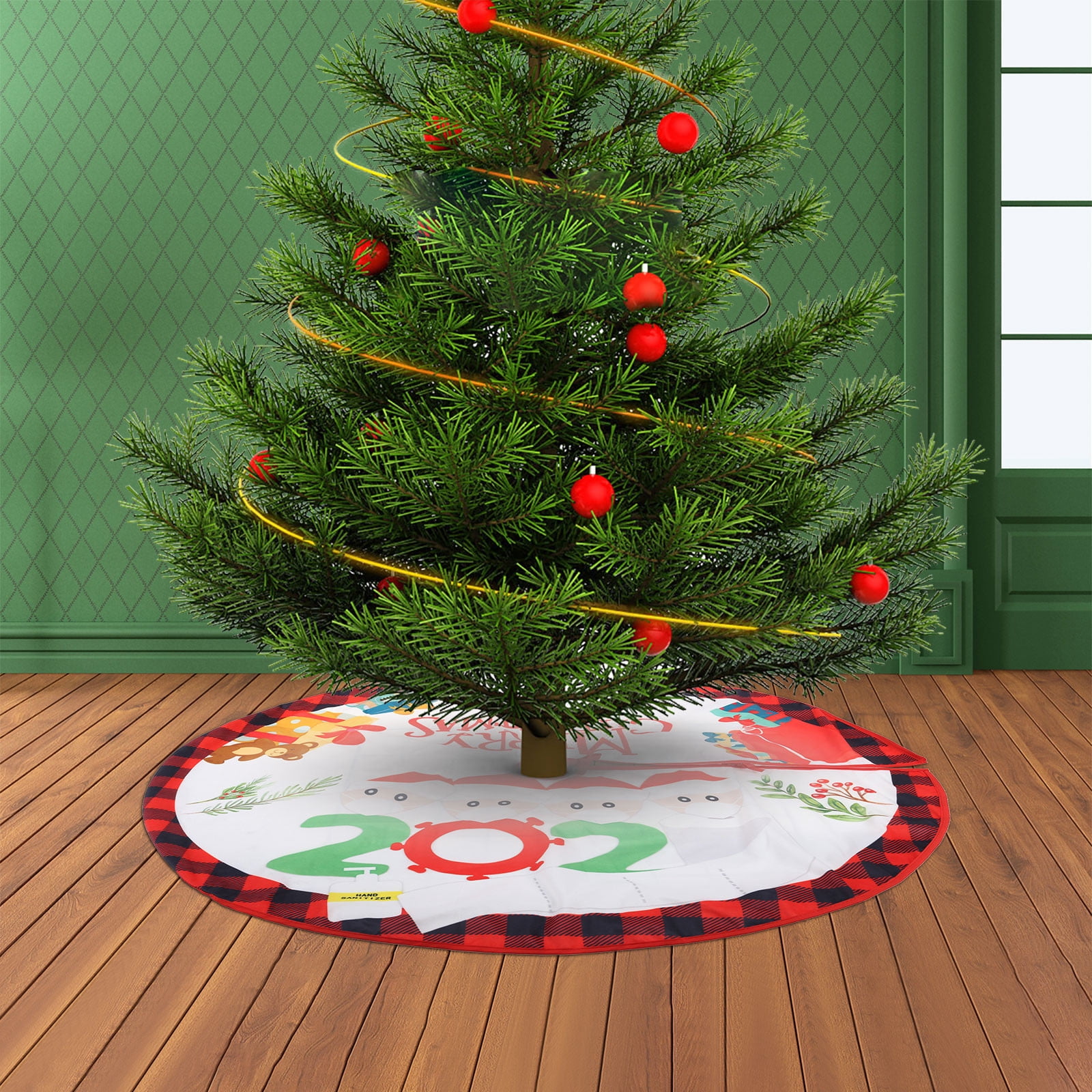 isolate-christmas-ornament-mask-elderly-brushed-christmas-tree-dress