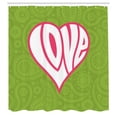 thumbnail image 3 of Ambesonne Retro Shower Curtain, Paisley Love Nutrient, 69"Wx70"L, Green White Pink, 3 of 5