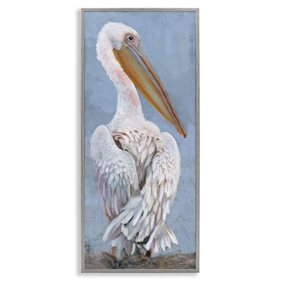 Stupell Industries Coastal Pelican From Back View Gray Framed Giclee Art, 10 x 24, by Stellar Design Studio