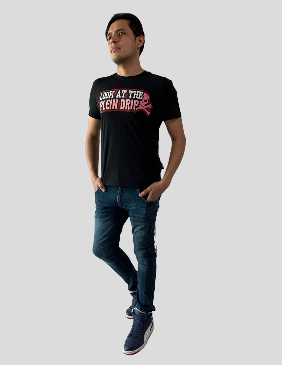 Playera T shirt Philipp Plein Drip Black Talla XL Philipp Plein Playera 100 Algodon Walmart en linea