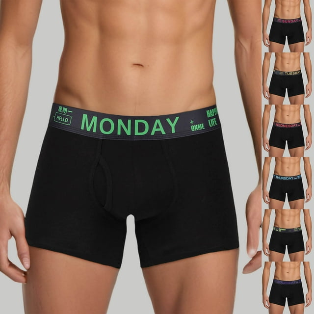 Men Underwear Mid Length Mid Waist Weekday Underwear Boxers Shorts Pink L