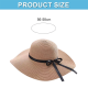 thumbnail image 2 of Harhinhe Sombrero de paja para la playa, verano, excursión junto al mar, ala grande, protector solar, sombrilla, vacaciones, sombrero para el sol con borde grande, sombrero para el sol, 2 of 5