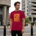 thumbnail image 3 of Smartprints Tropical Energy Pineapple Floral Men's T-Shirt Cardinal Red, Cotton, S, 3 of 4