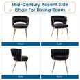 thumbnail image 3 of KCC Velvet Dining Chairs Set of 4, Woven Back Upholstered with Gold Metal Legs for Dining Room Kitchen and Living Room,Black, 3 of 6