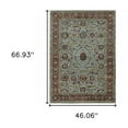 thumbnail image 5 of HomeRoots 3' X 5' Blue And Green Oriental Power Loom Area Rug, 5 of 6