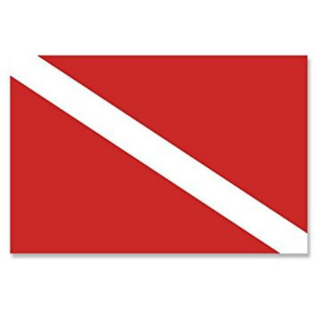 - Scuba Dive Flag Sticker Decal (diving diver banner red white snorkel) 3 x 5 inch
