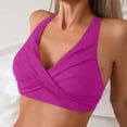 thumbnail image 4 of TOWED22 Women Bikini Top Push Up Swim Top Halter Retro Bathing Suit Top Padded Swimsuit Top Only Red,L, 4 of 6