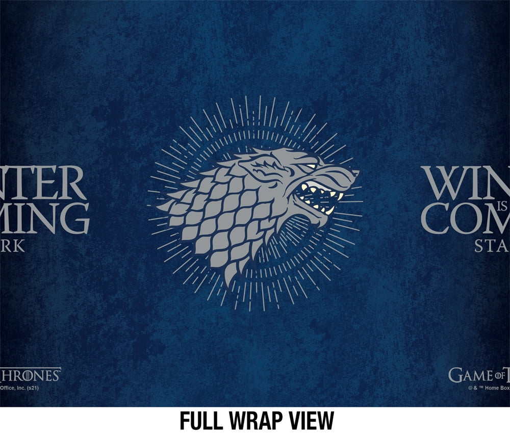 Game of Thrones Official Stark Sigil 24 oz Insulated Canteen Water Bottle, Leak Resistant, Vacuum Insulated Stainless Steel with Loop Cap, Black