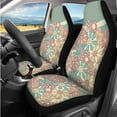 thumbnail image 2 of KUIFORTI Boho Flower Automobile Seat Covers Full Set 14 Pack with Car Steering Wheel Accessories Auto Center Console Pad Seat Belt Pads Car Headrest Covers for Most Cars, 2 of 7