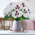 thumbnail image 2 of yulier Artificial Pansy Flowers, Silk Pansy Flowers, Fake Pansy Bouquet Plastic Faux Flowers for Home Office Vase Wedding Table Centerpiece Indoor Outdoor Garden Patio Porch Decor, White, 2 of 6