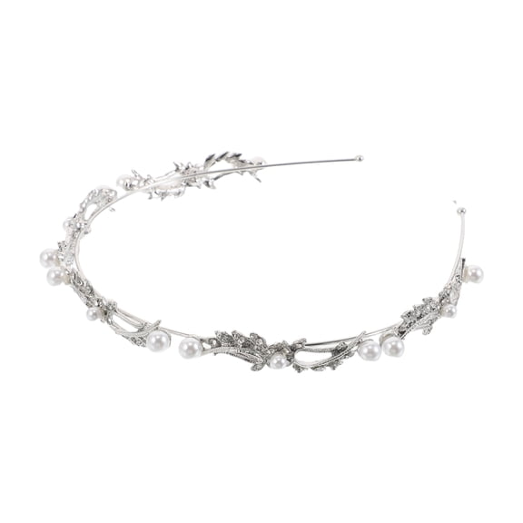 PAMINGONO Silver Pearls Headband Bridal Wedding French Style Hair Accessories