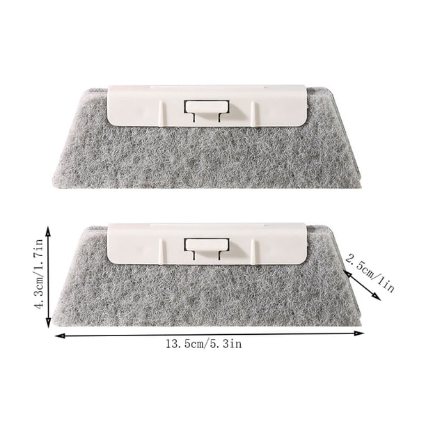 Cepillo desmontable 2 en 1 para ranuras de ventanas, ideal para limpiar huecos de puertas y ventanas, herramientas de limpieza para rieles deslizantes y esquinas estrechas. Cabezal de almohadilla de
