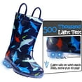 thumbnail image 7 of Kushyshoo Toddler Light Up Rain Boots Boys Navy Sharks Rain Boots for Kids with Handles 5M, 7 of 7