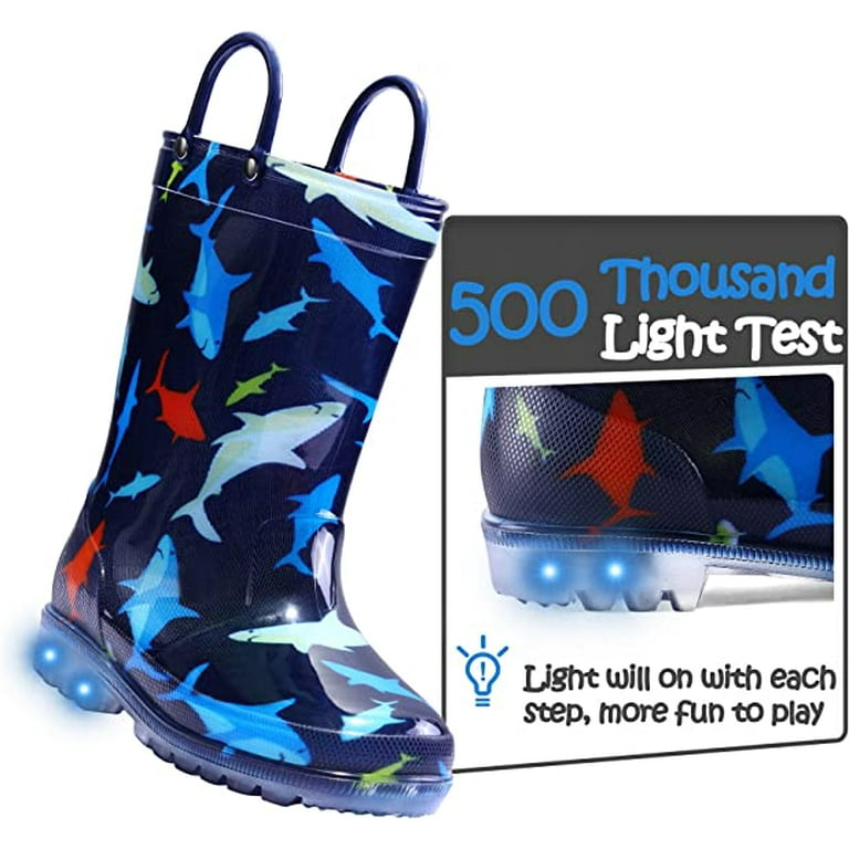 Light up shark rain boots deals
