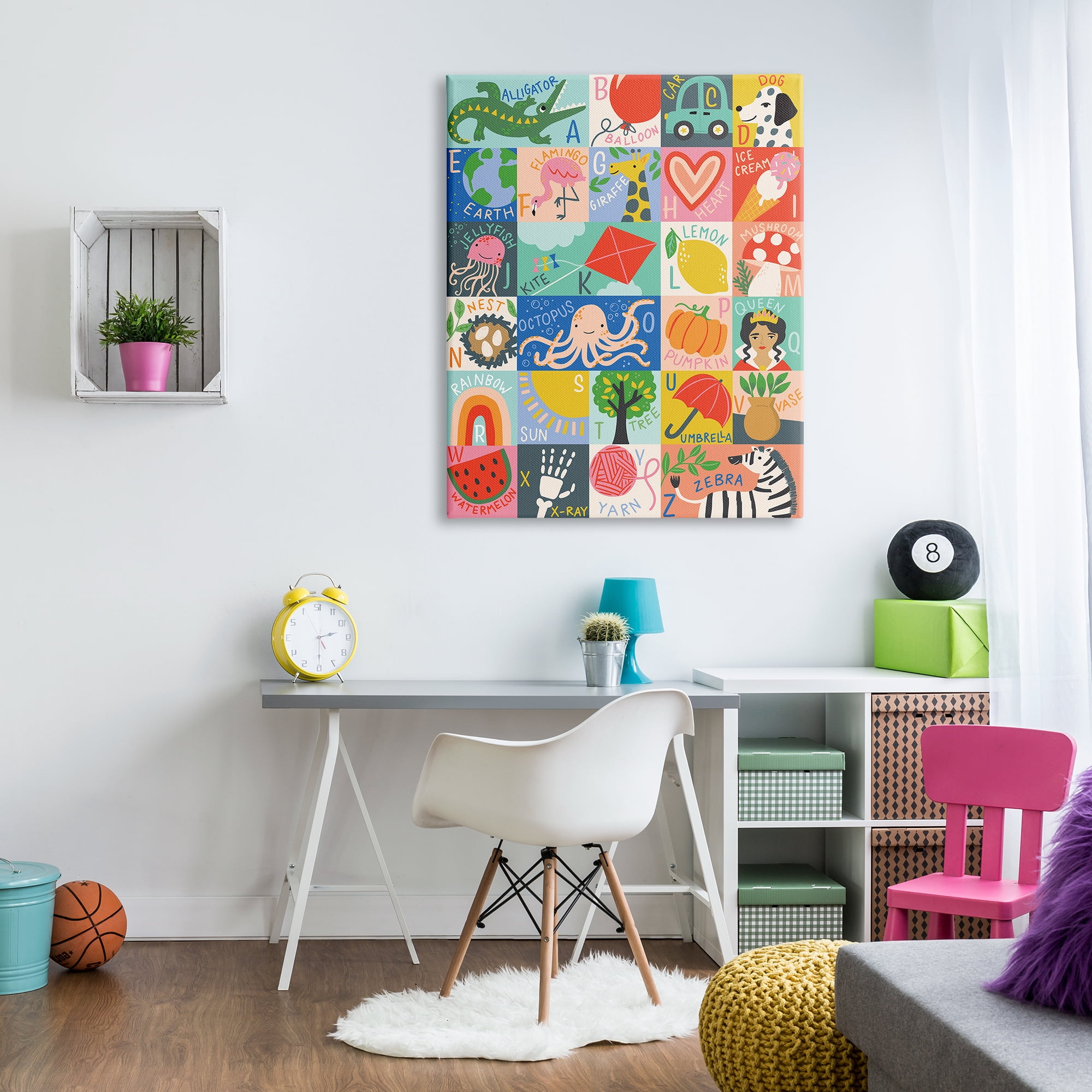 Stupell Industries Patchwork Style Alphabet Playful Kid's ABC Letters, 36 x 48, Design by Caroline Alfreds