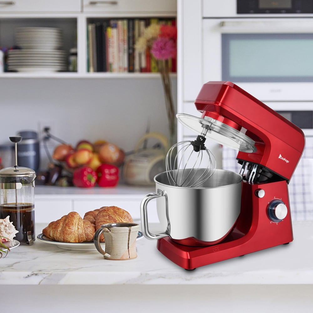 Private Jungle Stand Mixer 7Qt 660W,Tilt-Head Food Dough Mixer,Electric Kitchen Mixer with Dough Hook,Flat Beater & Wire Whisk,Red