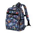 thumbnail image 2 of Space Cat and Galaxy Black Pattern Cute School Backpack Bag for School with Padded Back and Adjustable Shoulder Straps 15.25"x11.5"x5.25", 2 of 5