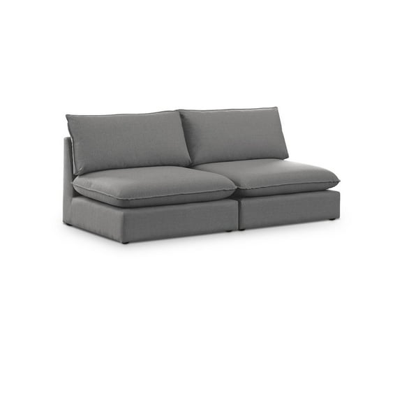 Meridian Furniture Mackenzie Grey Durable Linen Textured Modular Sofa
