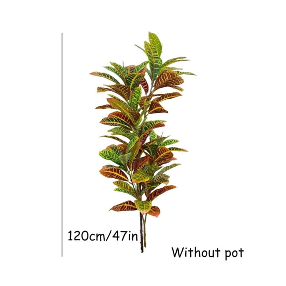 120cm Faux Variegated Croton Tree Artificial Colorful Leaves Plant Real Touch Fake Floor Plant Indoor Home Office Corner Decor
