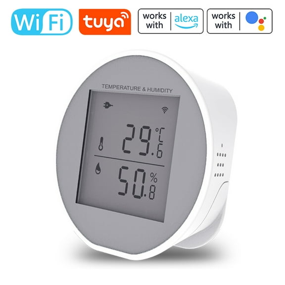Humidity Tuya WiFi Temperature Humidity Sensor Intelligent Hygrothermograph Meter With High And Low Temperature Alarm Function Compatible With  And  Home