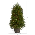 thumbnail image 3 of Nearly Natural 5' Fir Artificial Christmas Tree with 200 Multicolored Lights in Decorative Container, 3 of 7