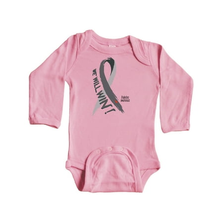 

Inktastic We Will Win Diabetes Awareness with Ribbon Gift Baby Boy or Baby Girl Long Sleeve Bodysuit