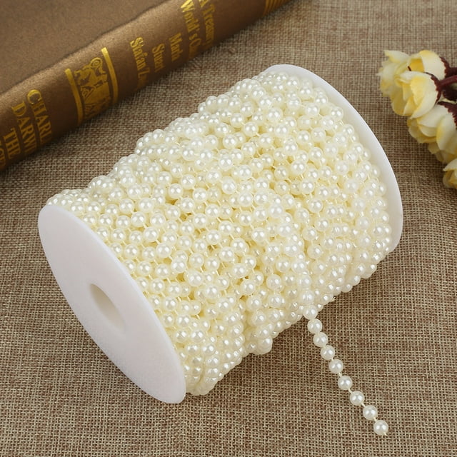 25M Pearl Bead Roll Beads Garland String DIY Grinding Pearl Wire Beads