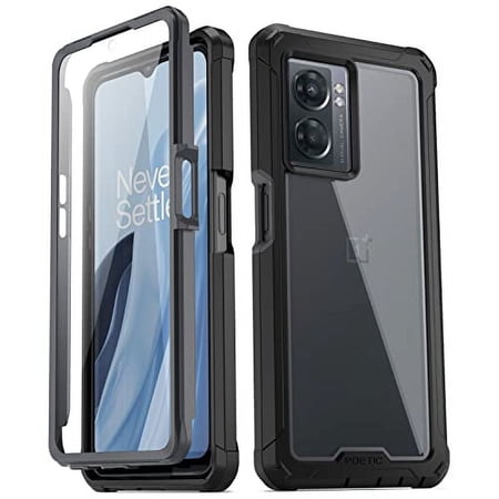 Poetic Guardian Series Case Designed for OnePlus Nord N300 5G, Full-Body Hybrid Shockproof Bumper Cover with Built-in Screen Protector, Black/Clear