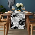 thumbnail image 2 of Black Leaves Table Runner - 48 Inch Long, Kitchen Dining Table Runner Dresser Scarves, Abstract Modern Geometric Lines Simple Art Farmhouse Decor for Coffee Tables Wedding Party Banquet, 2 of 8