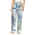 thumbnail image 3 of Naloa Algae Corals and Seashells Print Women’s Ultra-Soft Comfy Pajama Lounge Pants with Pockets & Drawstring, 3 of 8