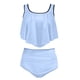 thumbnail image 1 of Bikini de Mujer Trajes de Baño Bikini con Ruffles Conjunto con Sujetador Acolchado Extraíble, Pantalones Cortos de Cintura Alta para la Playa, 1 of 4