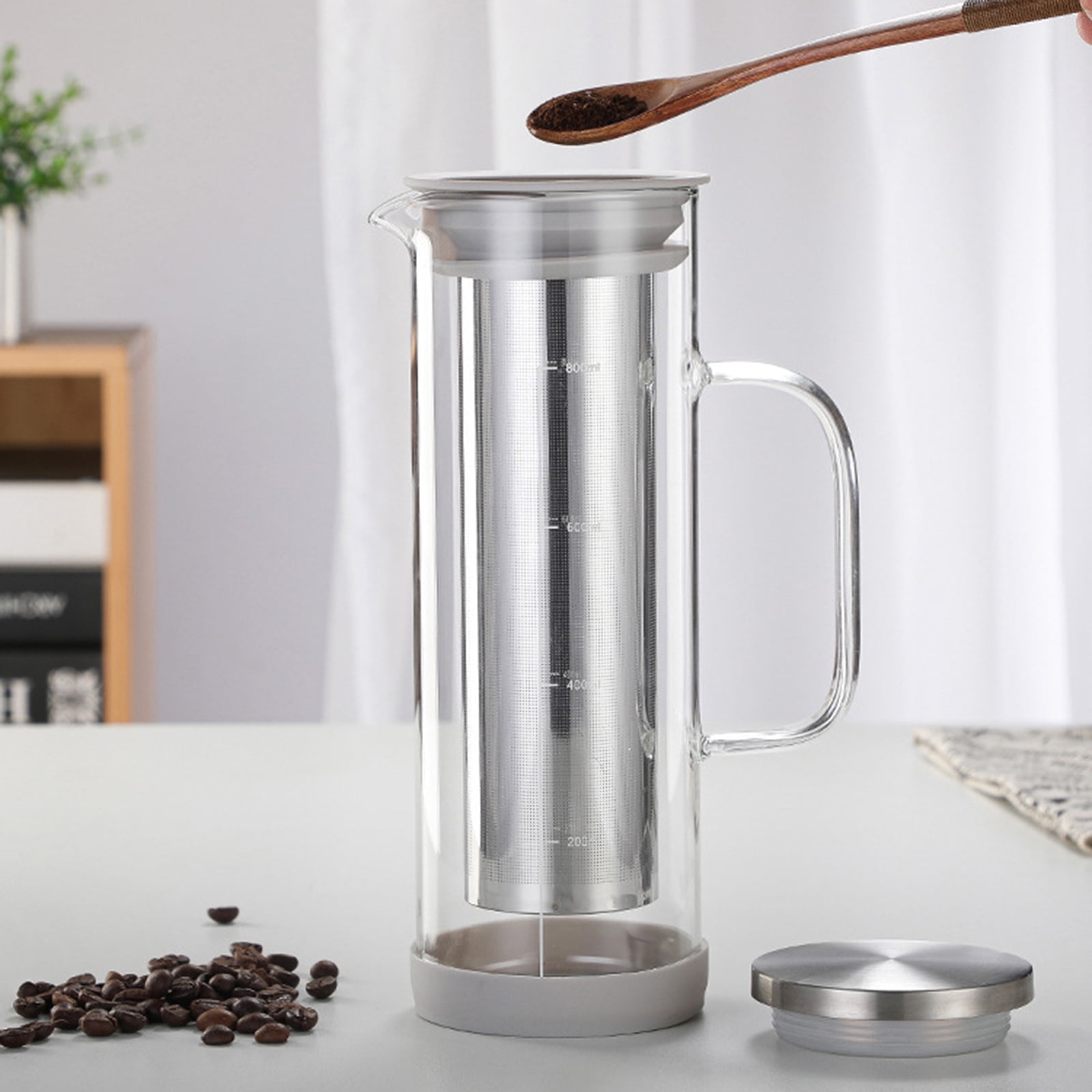 Effective Cold Brew Coffee Machine Artistic Cold Brew Coffee Jar with Removable Filter Effective Glass Coffee Maker