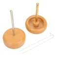thumbnail image 1 of Bead Devices Beech Hand Made Embroidery Manual Rotating Bead Tool with 2Pcs Needles, 1 of 3