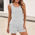 thumbnail image 2 of Posijego Womens 2 Piece Outfits Sports Sets Summer Sleeveless Tank Tops Matching Shorts Set Womens Athletic Lounge Set, 2 of 7