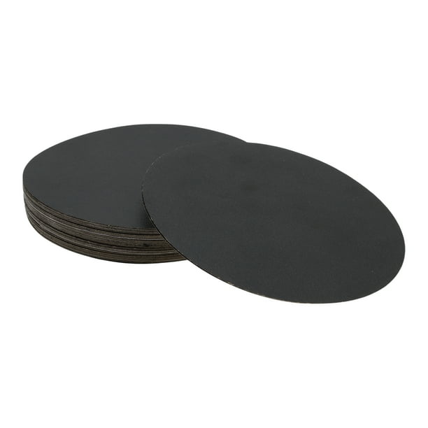 50 Pcs Discos de Lija Redondos 320 Grano con Gancho y Bucle Hojas de Lijado Universales para Restauración Automotriz 150x150mm Carburo de Silicio Negro