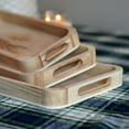 thumbnail image 5 of Oslo 3 Piece Rounded Edge Tray Set, Foxglove Wood, Natural Grain, Clear Stain, Cut Out Handles, Rectangular, 11.75, 15.75 and 19.75 Inches, 5 of 6