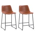 thumbnail image 1 of CorLiving Palmer Set of 2 Modern Mid Back Faux Leather Upholstered Counter Height Indoor Barstools, 1 of 9