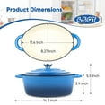 thumbnail image 3 of 4.5 QT Nonstick  Cast Iron Oval Dutch Oven with Side Handles, Enameled  Cookware for Baking, Braising, Roasting, and Cooking, Dark Blue, 3 of 9