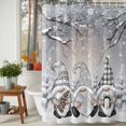 thumbnail image 4 of Grey Christmas Shower Curtain, Gnomes Xmas Snowflake Gifts Winter Waterproof Fabric Shower Curtains with 12 Hooks, Bathroom Curtain Set for Bathroom Accessories Decor, 36 x 72 Inches, 4 of 9