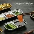 thumbnail image 4 of Sauce Dish Stainless Steel Divided Sauce Dip Bowl Durable Vinegar Soy Spice Condiment Tray for Home Restaurant, 4 of 7